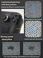 Vista 4 de Controller Grip for Steam Deck,Textured Skin kit,for Steam Deck Anti-Skid Sweat-Absorbent Controllers Handle Grips, Buttons (Normal-Obsidian Black)