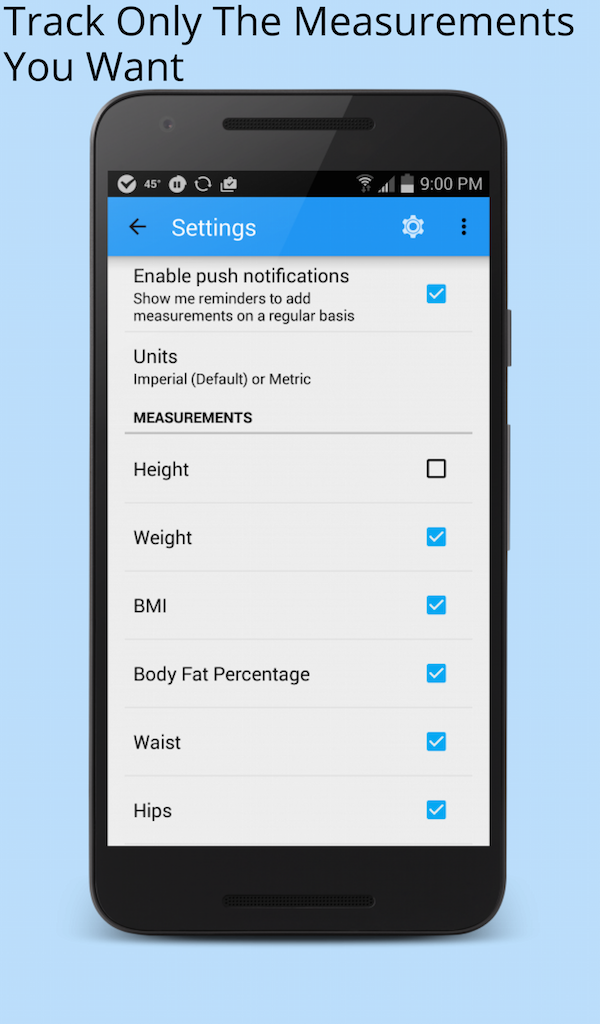 Body Measurement Tracker App on Amazon Appstore