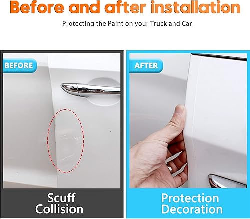 Miniatura 7 de MYFAMIREA Tira de sello transparente para puerta de automóvil, tiras protectoras para umbral de entrada, protector de placa protectora contra