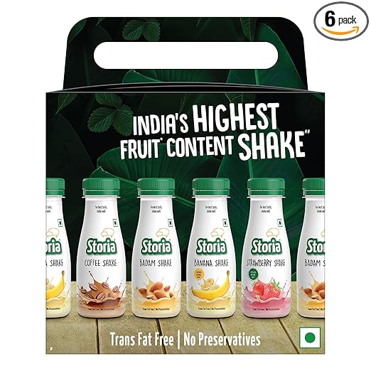 Assorted Pack of Milkshakes- India's Highest Fruit Content Shake-Transfat Free & No Preservatives- Pack of (6 X 180ml) PET Bottle | Diwali Shakes Gift Pack | Shakes Gift Hamper | Festive Gifting | Shake for Guests