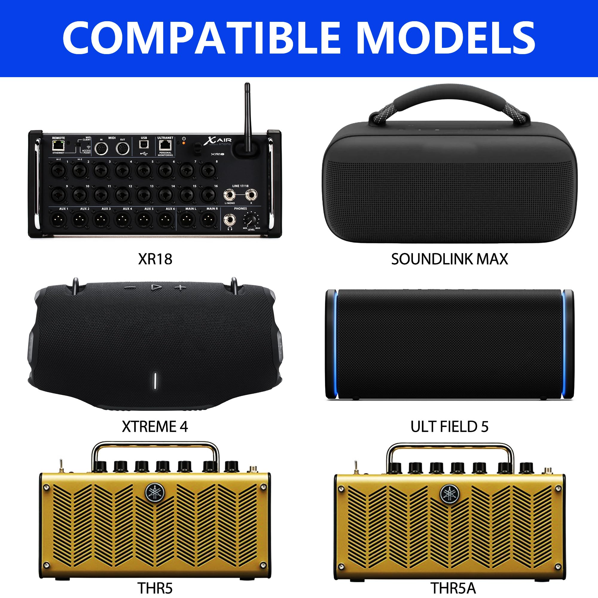 Musiin Borsa per mixer digitale Bluetooth Speake, compatibile con Behringer XR18, XR12, XR16, Sony ULT FIELD 5, FIELD 3, JBL Xtreme 4, Bose SoundLink Max, Yamaha THR5/5A, essenziale per la protezione
