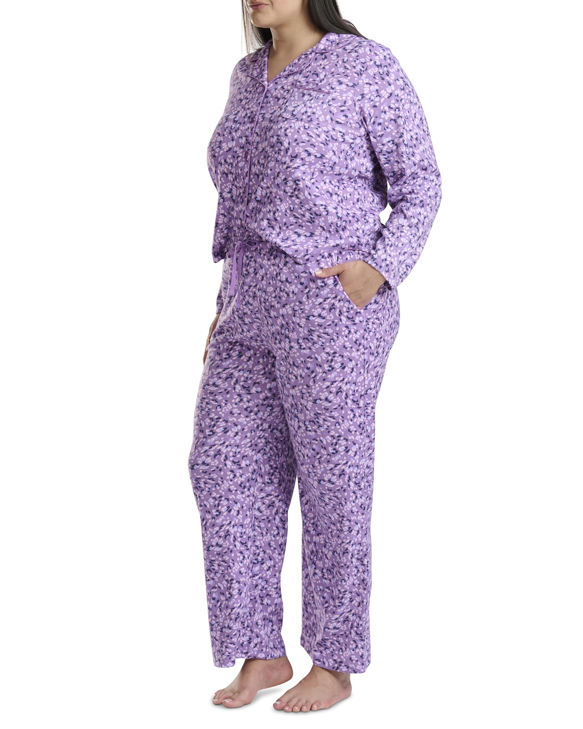Karen Neuburger Damen [Plus Size] Long Sleeve Girlfriend Pajama Set Pyjamaset (2er Pack)