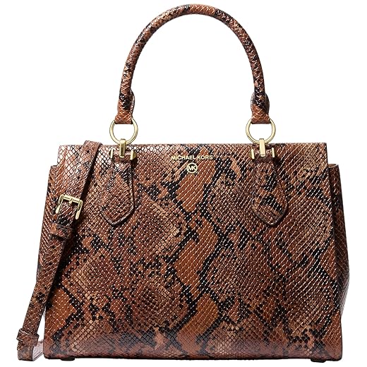 Michael Kors Marilyn Medium Snake-Embossed Satchel