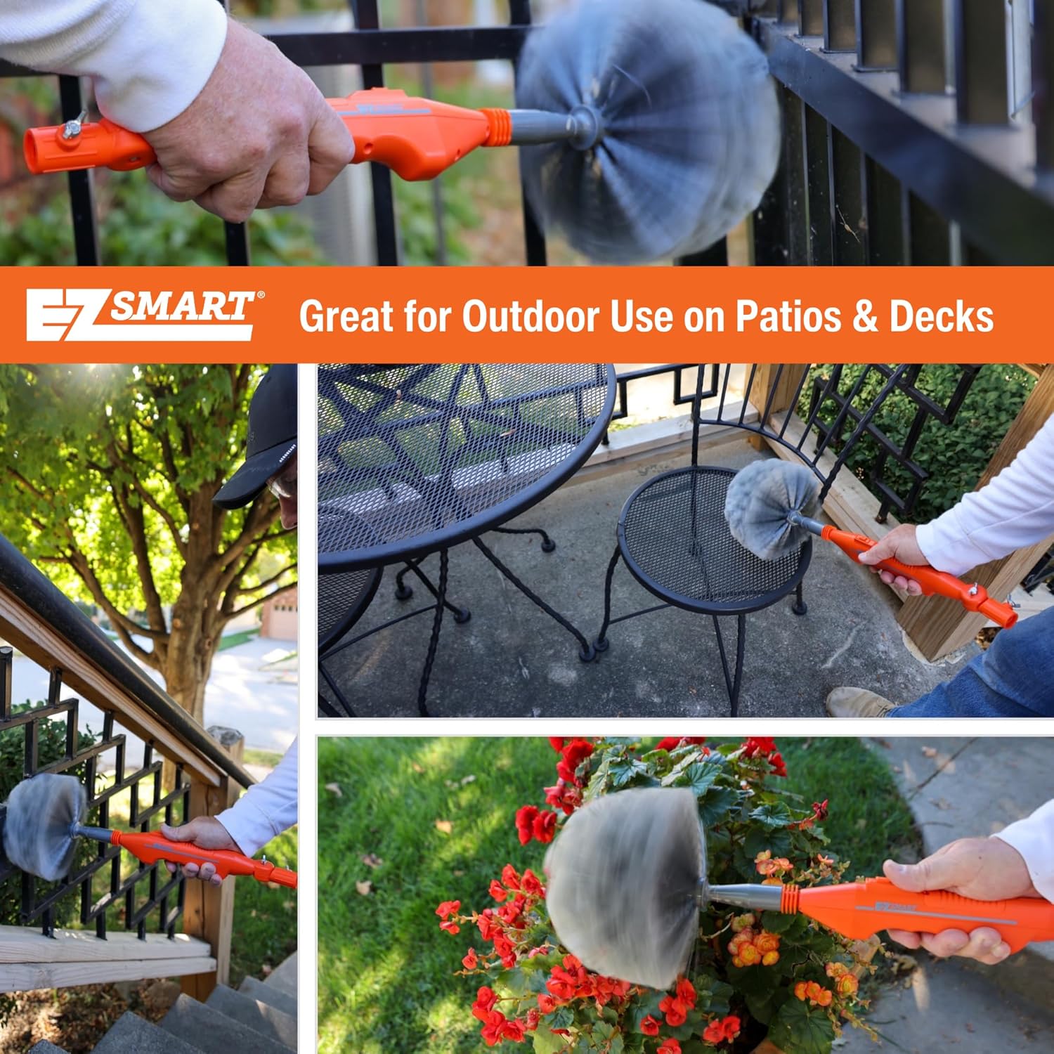 Cobweb Ceiling Fan Powered Duster Interior & Exterior | Adjustable Arm | for Hand use and Extention Pole use | Removable Cleanable Head | EZ Smart Power Duster (Extension Pole Sold Separately)…