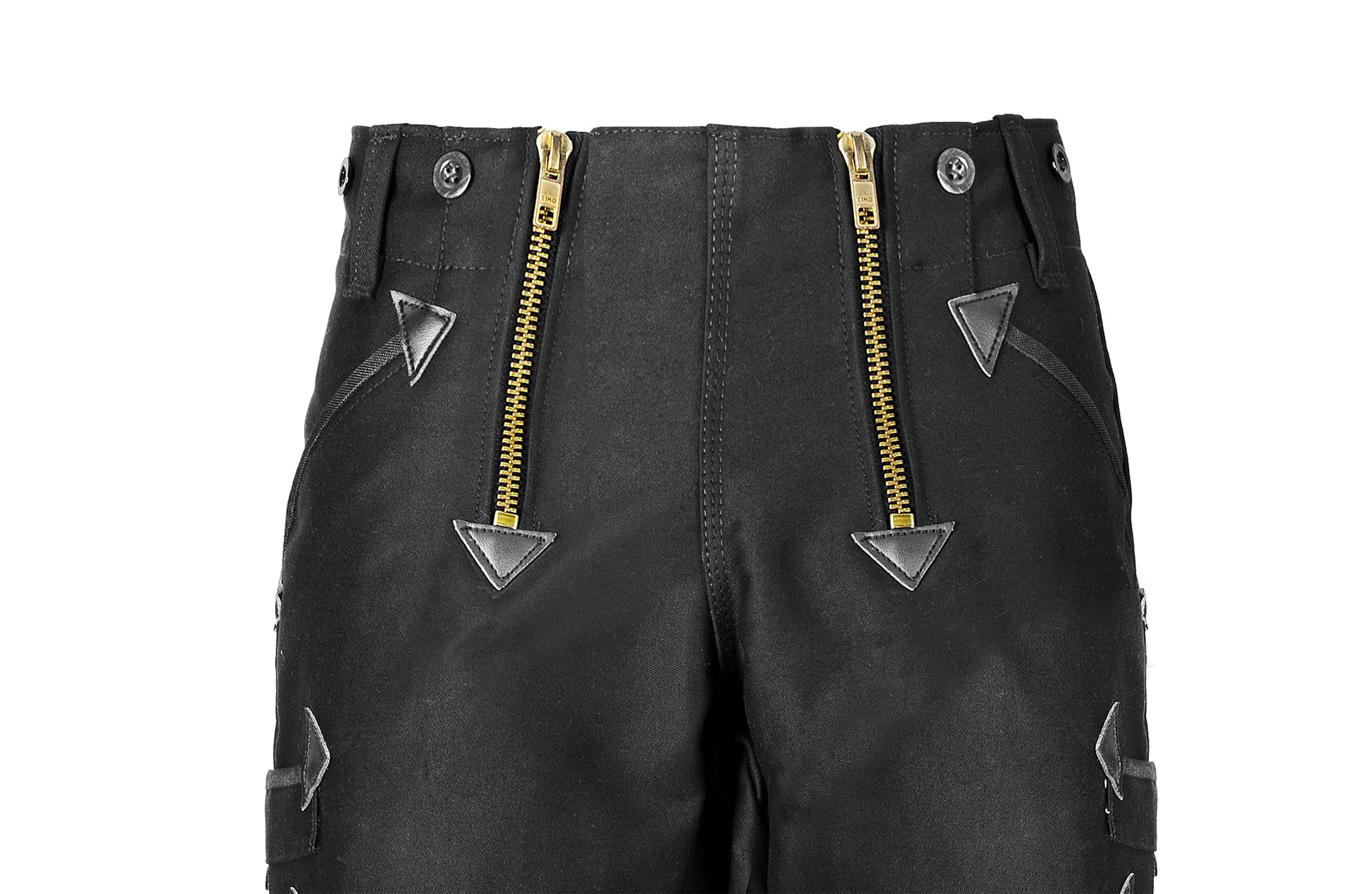 Zunfthose Herren schwarz, Doppelpilot Schornsteinfegerhose mit Cordura Knietaschen, Dachdeckerhose mit Keil im Schritt, Arbeitshose mit 7 Taschen, 6 Hosenträgerknöpfe