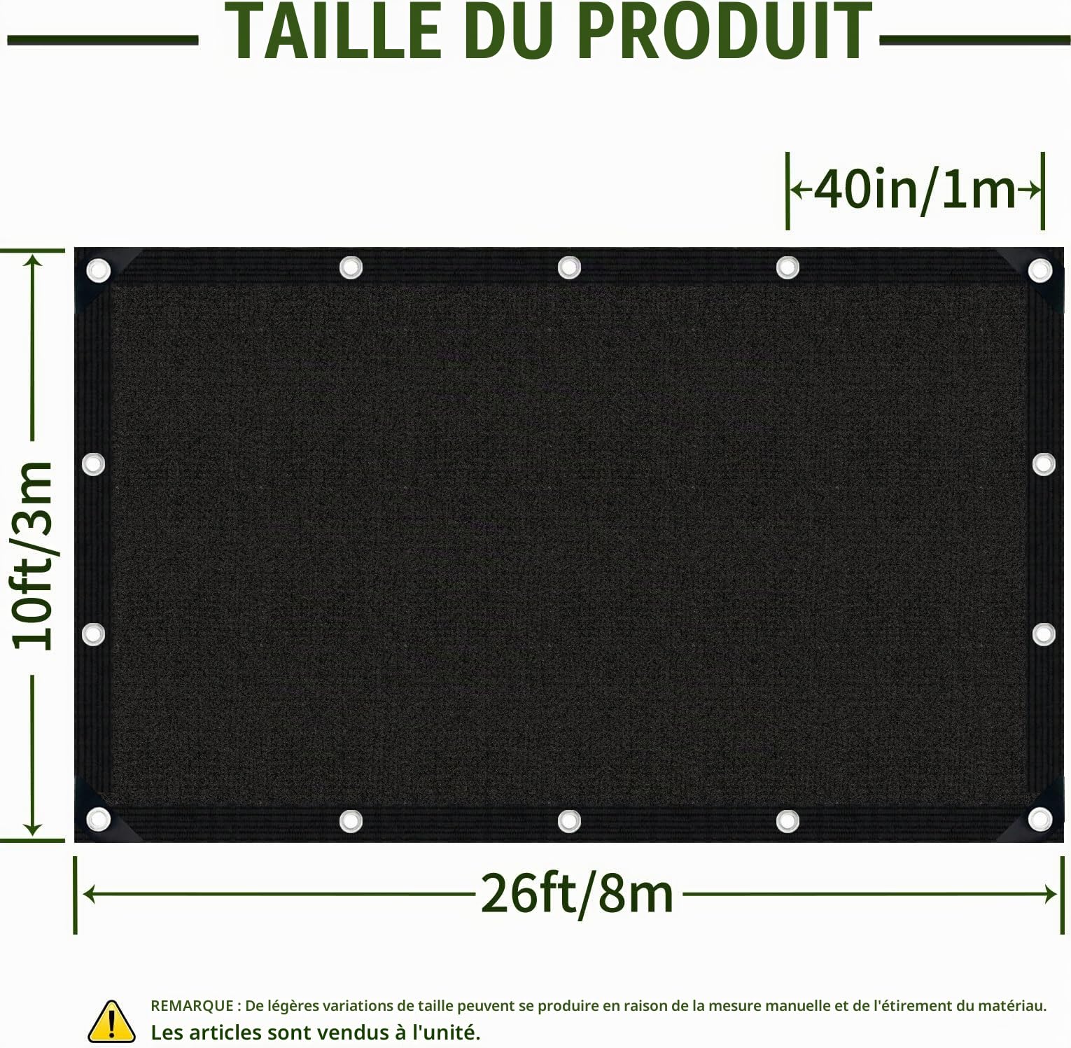 Filet d'ombrage extérieur 3x8m 80% Protection UV terrasse Jardin Balcon | Idéal pour balcon, terrasse, jardin et piscine, s'adapte à tous vos besoins d'ombrage extérieur.