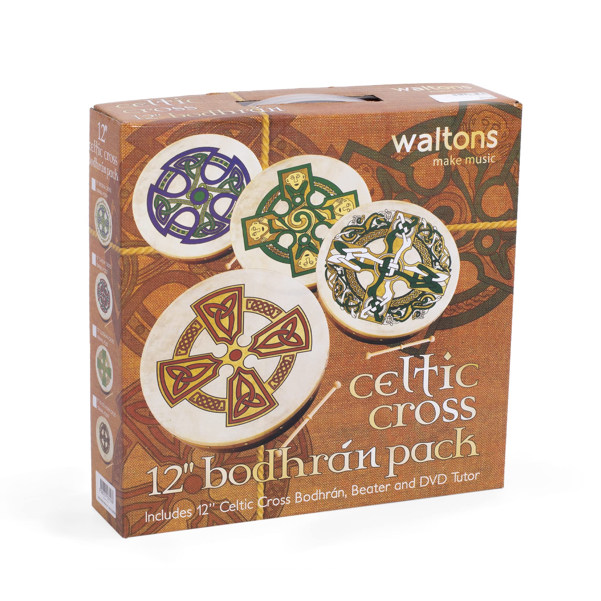 Percussion Plus Bodhran - Cruz gaélica de 30,5 cm con batidor volquete, 30,5 cm de diámetro