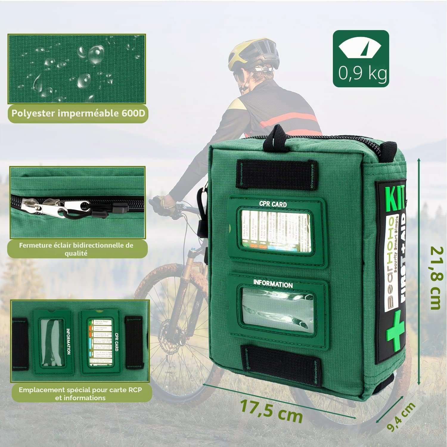 Kit de Premiers Secours Pratique pour la Maison, Le Travail, la Caravane, Le Camping, la randonnée, Le Voyage avec kit de 165 pièces - with Contents