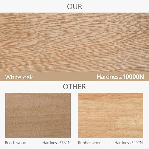 Miniatura 4 de Art Leon Sillas de comedor de ratán, juego de 2, marco trasero de roble, sillas de comedor modernas de mediados de siglo con respaldo de ratán,