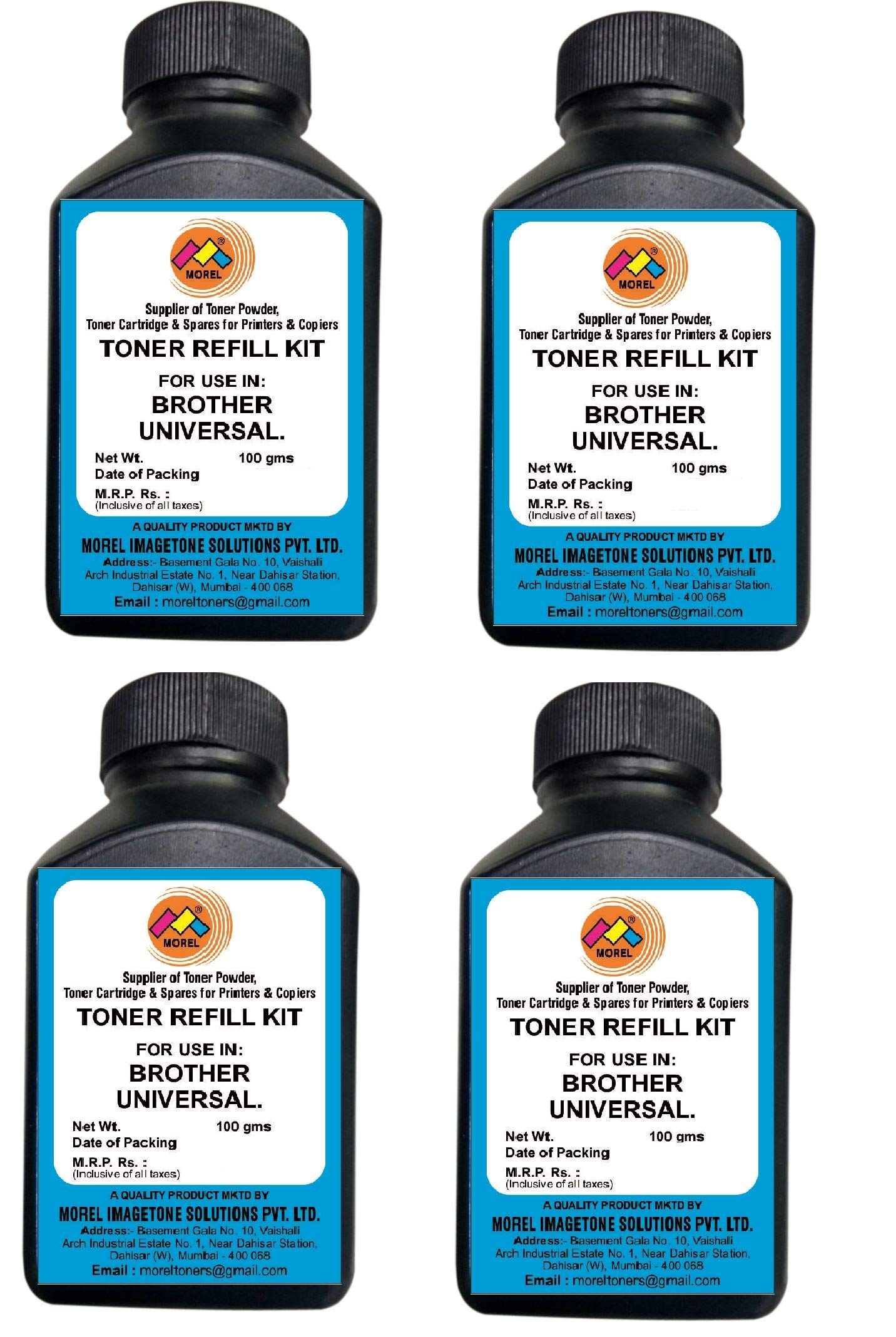 MOREL Universal Toner Powder Bottle for USE in Brother Printer Cartridge Pack of 4 (B075P6S58G) Amazon Price History, Amazon Price Tracker