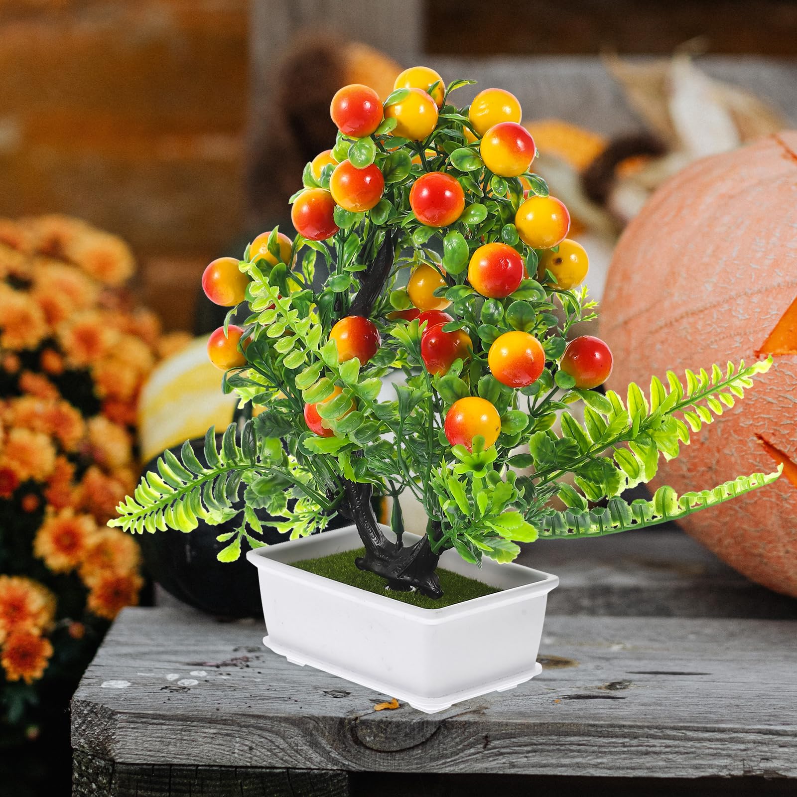 Zerodeko Artificial Bonsai Tree, Plastic Fruit Tree Fake Potted Plants, Artificial Plants Indoor - Image 2