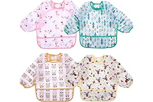 4 Pack Bumpkin Bibs Long Sleeve, the Perfect Toddler Feeding Essential