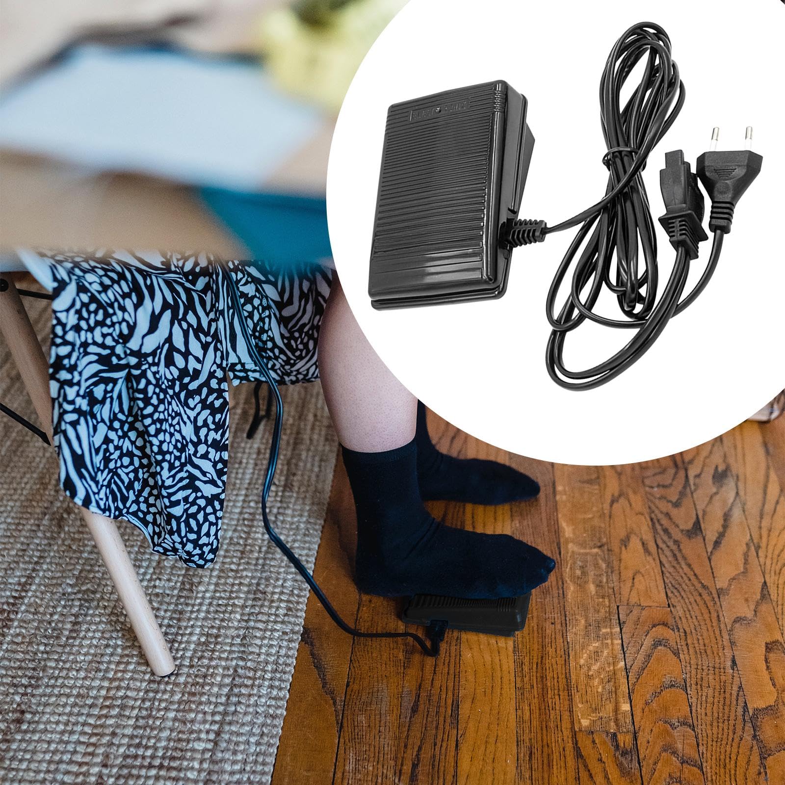 Pedal Control Accesorio Pedal Pie Electrónico Reemplazo con Cable para Máquina de Coser Función Antideslizante Adecuado para Confección Talleres