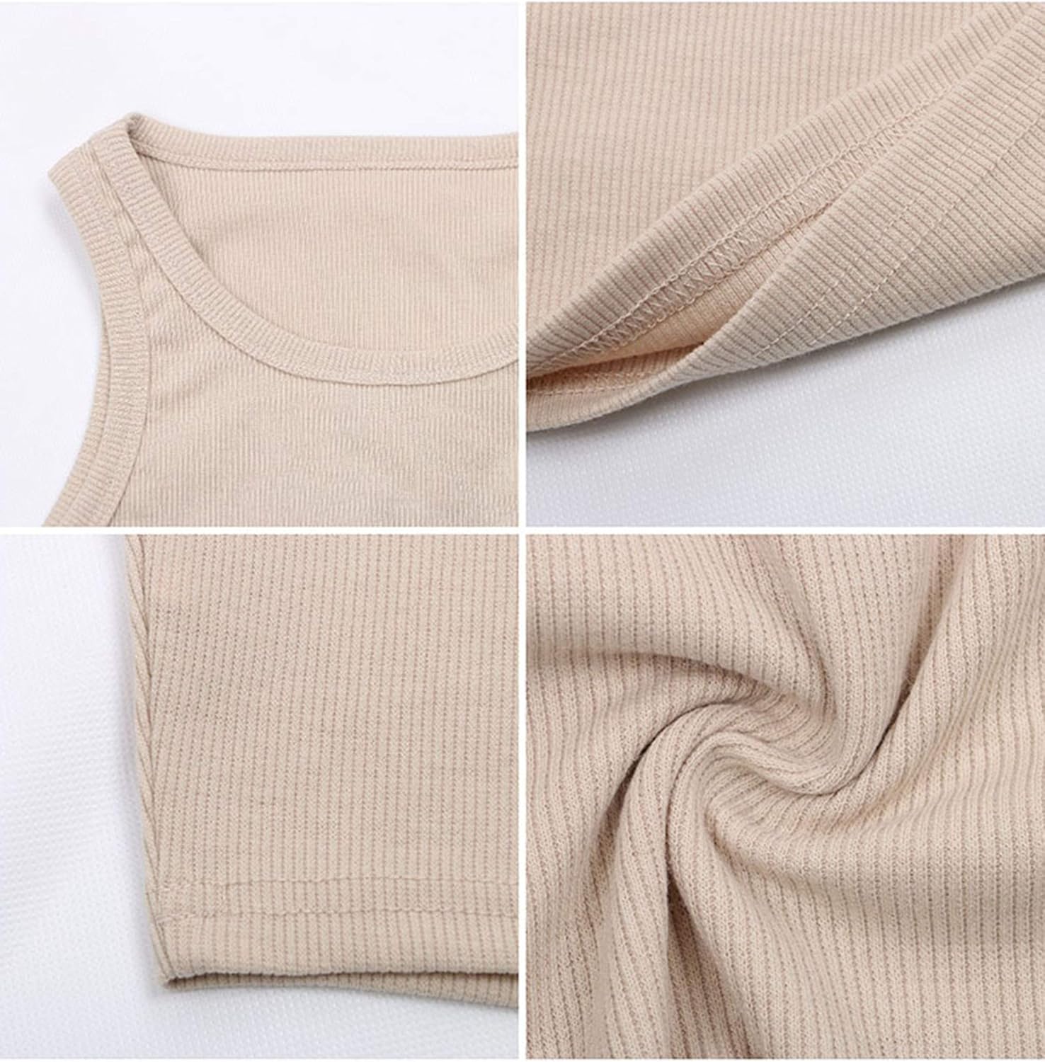 KAMISSY Cotton Rib-Knit Racerback Basic Tank Tops for Women Girls Sleeveless Vest Binding Y2k Crop Tank Top - Image 7