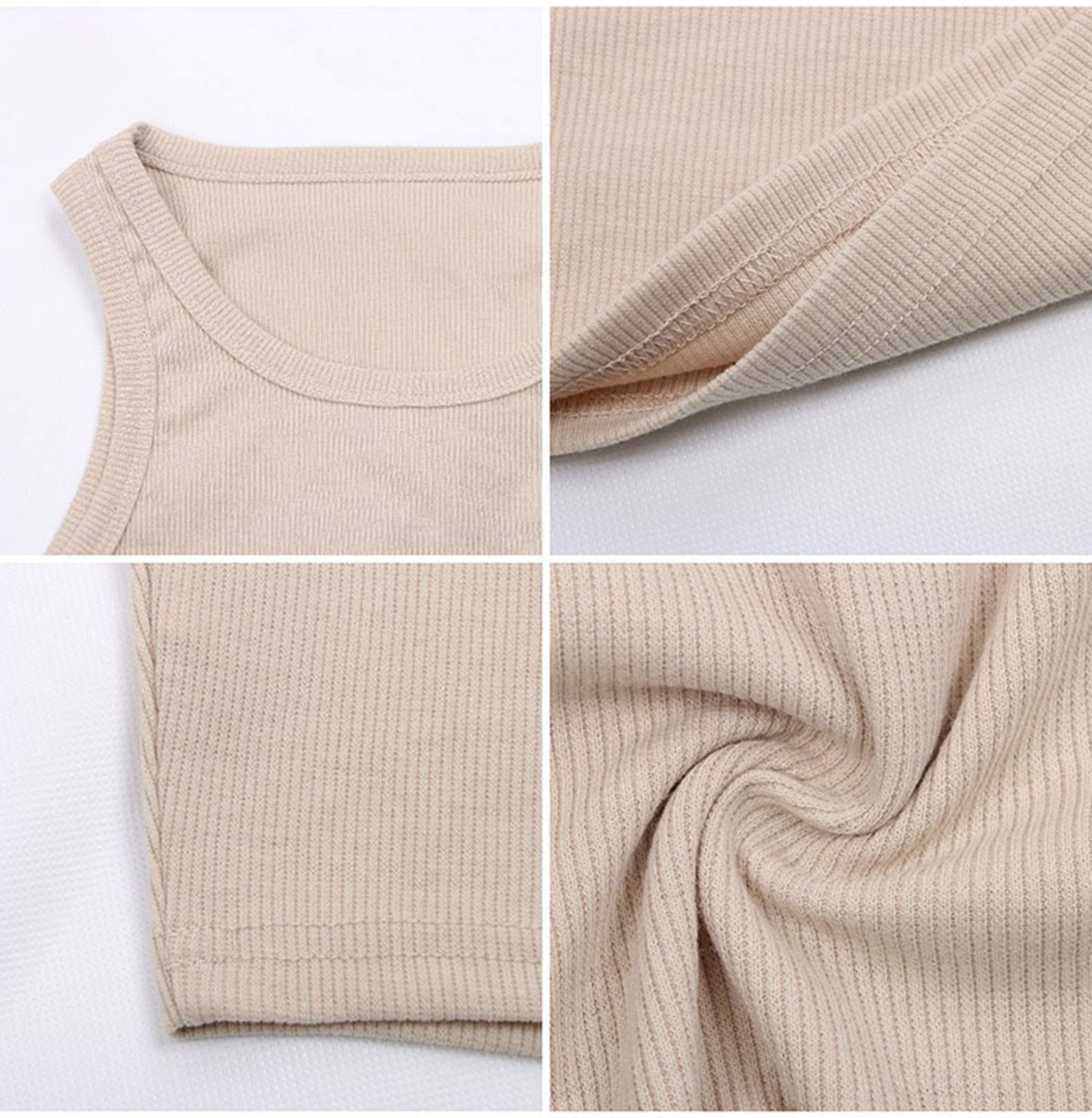 KAMISSY Cotton Rib-Knit Racerback Basic Tank Tops for Women Girls Sleeveless Vest Binding Y2k Crop Tank Top