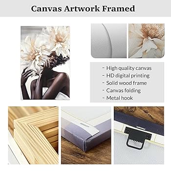 Amazon.co.jp: ZXHYWYM 黒人女性 フラワーヘッド ウォールアート