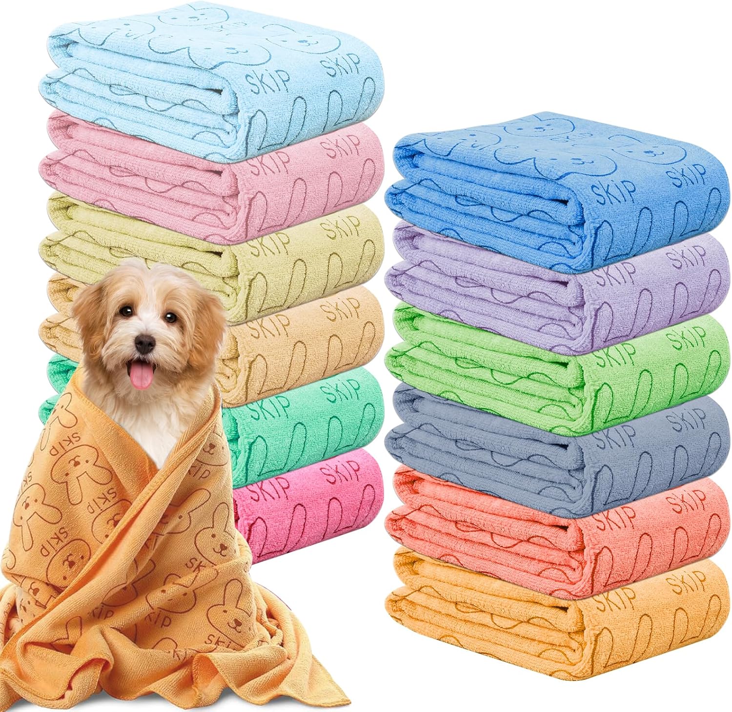 12 Pcs Dog Towels for Drying Dogs Soft Microfiber Puppy Towel Cat Towel