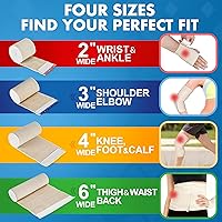 Vista 7 de LotFancy Vendaje elástico, paquete de 4 envolturas de compresión médica de 3 pulgadas para lesiones, deportes, vendajes de linfedema sin látex