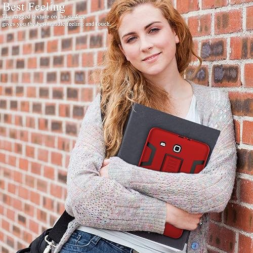 Miniatura 6 de Tianli - Funda para Samsung Galaxy Tab E 96 antiarañazos a prueba de golpes tres capas protección completa con soporte resistente antihuellas color