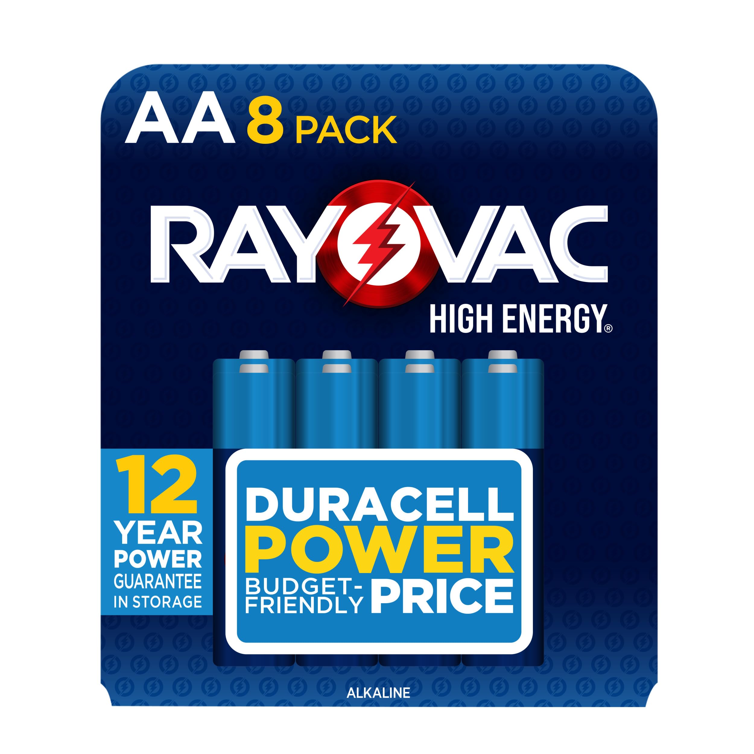 Rayovac High Energy AA Batteries 8 Pack Double A Alkaline Batteries