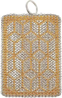 Chainmail Scrubber 316 Stainless Steel Cast Iron Cleaner with Insert Silicone Pad Flexible Chain Mail Scrubbing Pad Multipurpose Cast Iron Scrubber for Iron Cookware Iron Pan Iron Skillet(1PCS yellow)