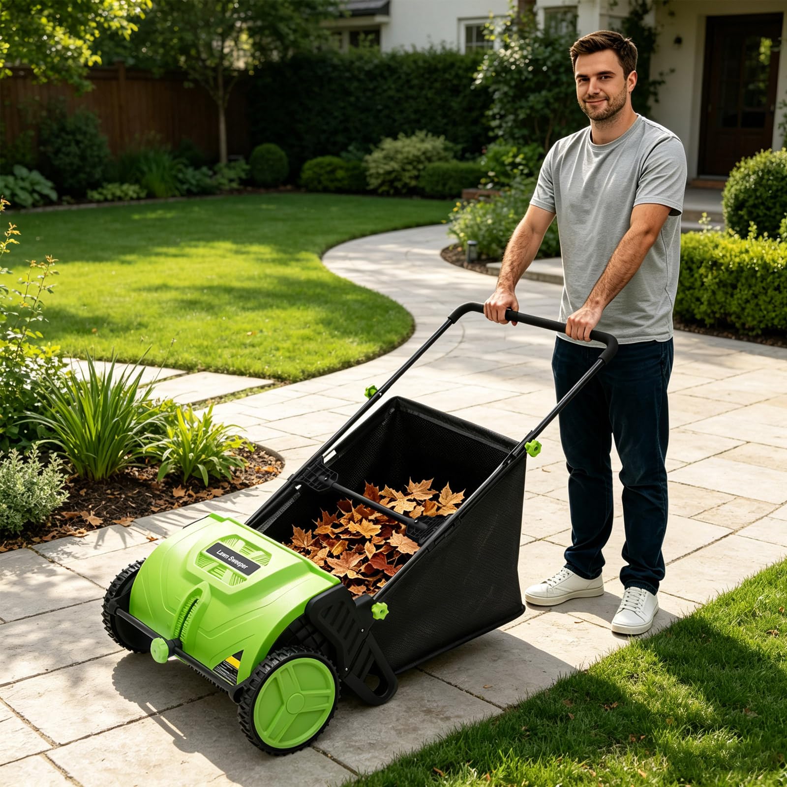 Raccogli foglie manuale, larghezza 53 cm, 100 l, spazzatrice per prato