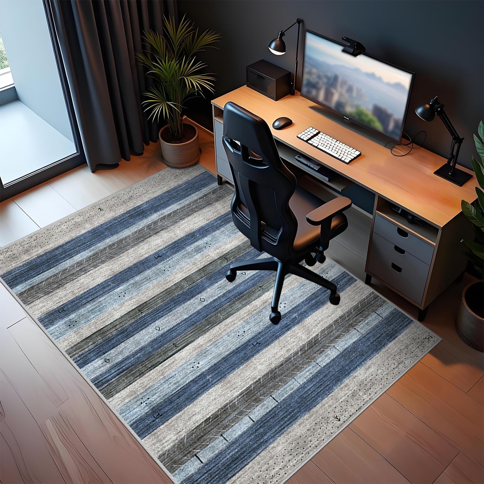 Tappetino Protettivo per Pavimenti Duri Tappeto per Gaming Tappeto Salvapavimento Antiscivolo Tappeto sotto Scrivania Tappetini per Sedia da Ufficio 90 x 140 cm