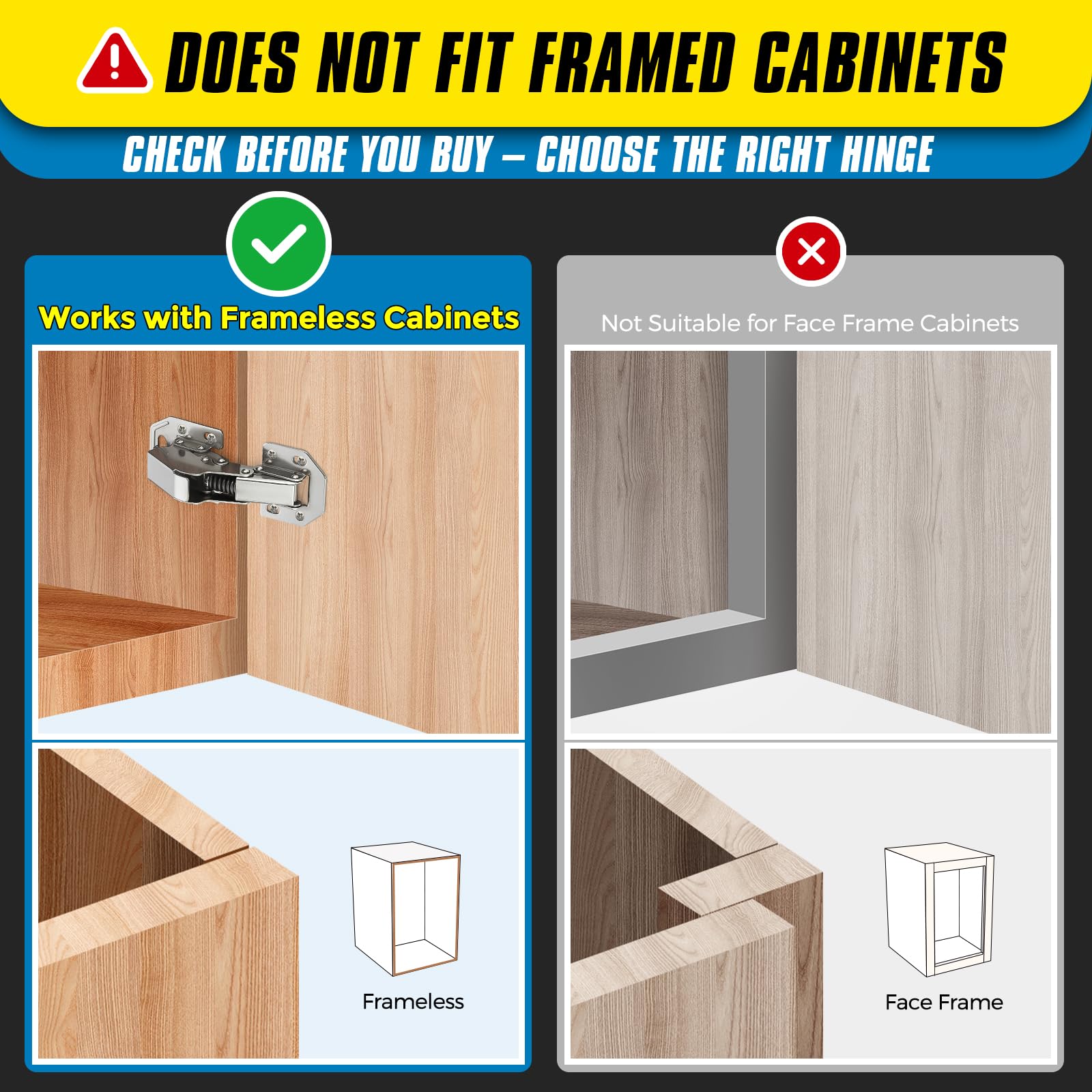 Hidden Cabinet Hinges - Soft Close & Concealed -4 Hidden Cabinet Hinges - Soft Close & Concealed -4