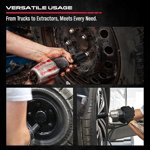 Miniatura 6 de Juego de dados de impacto profundo de 12 11 piezas de tamaño métrico de rueda de eje de rueda llave métrica grande jumbo 1.063 in 1.142 in 1.181 in