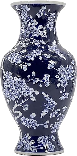 Miniatura 2 de Galt International Jarrón de Cerámica Chinoiserie Pintado a Mano de 14" Florero de Porcelana de Estilo Antiguo por Galt International, Jarrón Chino
