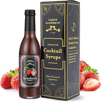 Strawberry Syrup for Drinks - Real Ingredients Make our Strawberry Puree for Drinks a Perfect Margarita Mix - Our Flavored Syrup is Gluten & Dairy Free (12.7 oz)