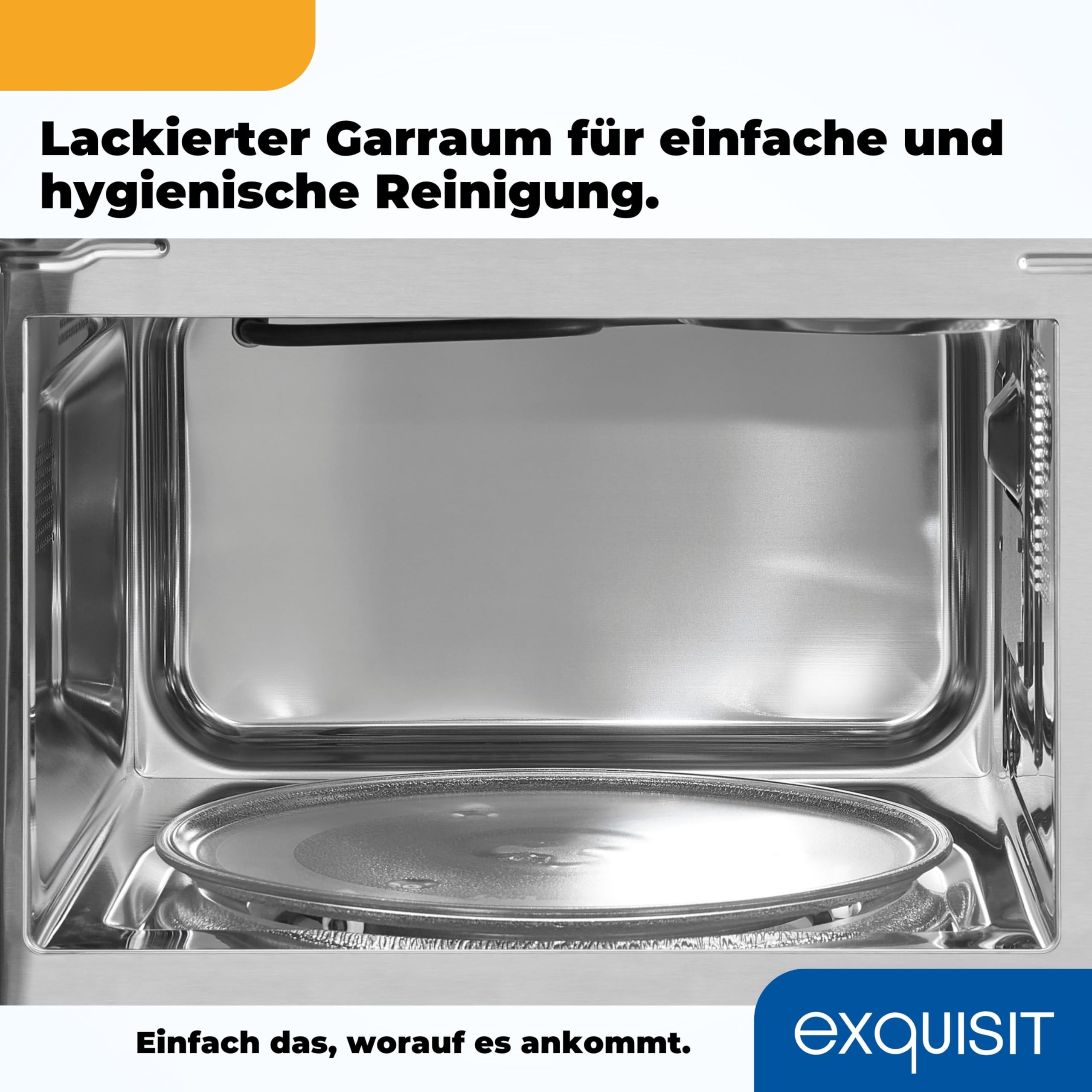 Exquisit Mikrowelle mit Grill und Heißluft - 25 Liter, 900 W | 27 cm Drehteller, 11 Leistungsstufen, 10 Automatikprogramme, Kindersicherung, elegantes Schwarz-Design