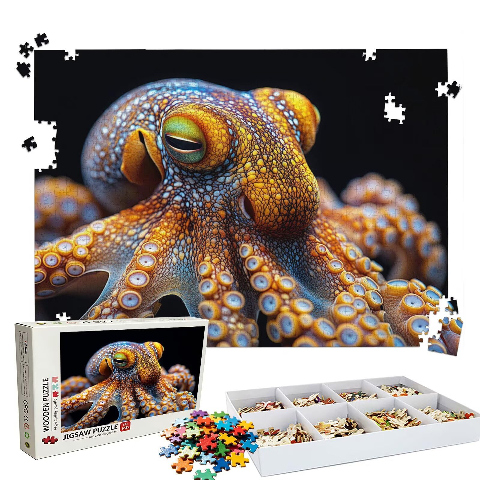 Puzzle 4000 Pezzi animale polpo, Puzzle 4000 Pièces Challenge Impossible, Puzzles 141.5x87.5 cm Taglia Grande Adulti, Giochi Educativo per Famiglie, Regalo Puzzles Classici, Decorazioni Casa W3H-839