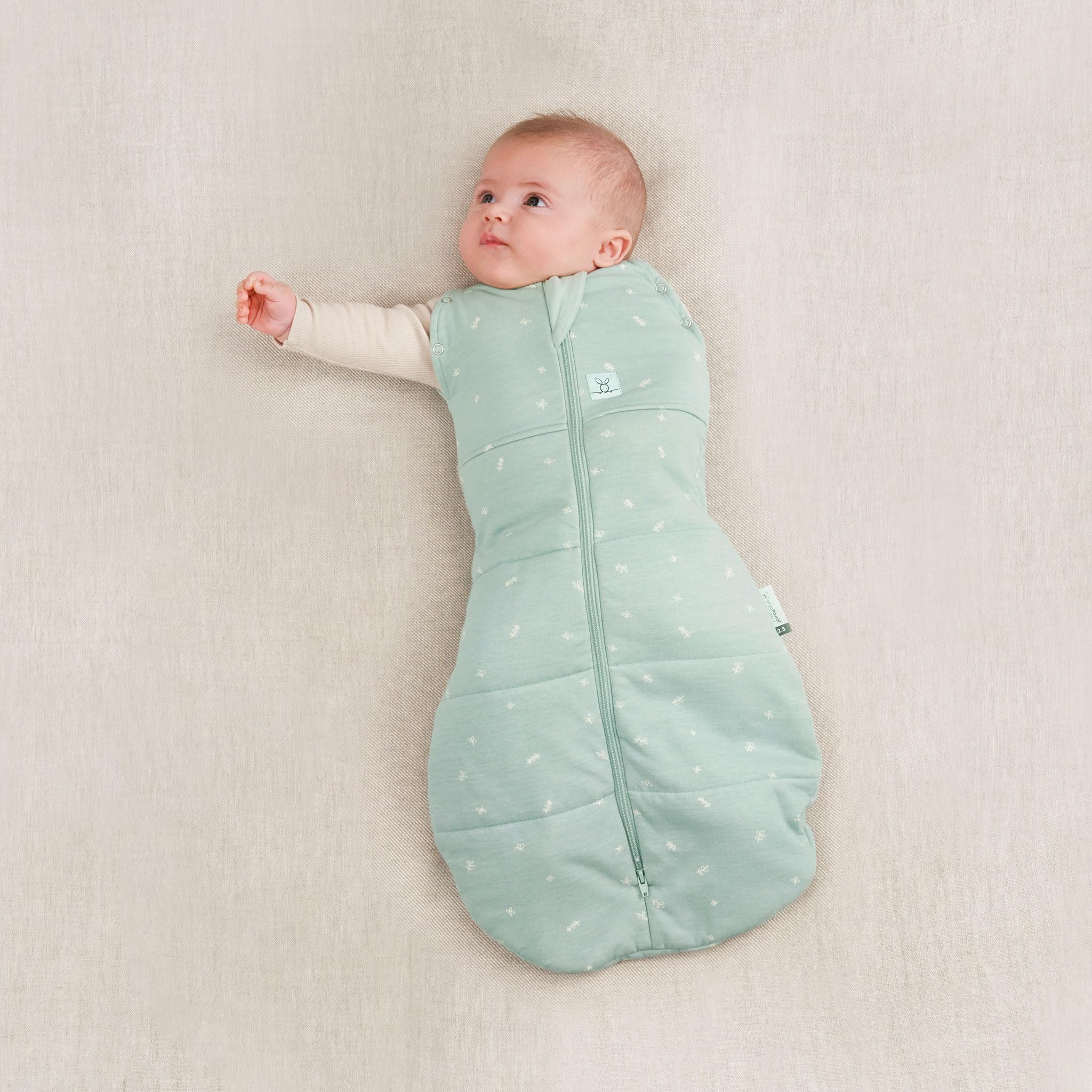 ErgoPouch Sacco a Pelo in Jersey di Cotone Organico Sage Verde 2.5 tog 8-24 Mesi