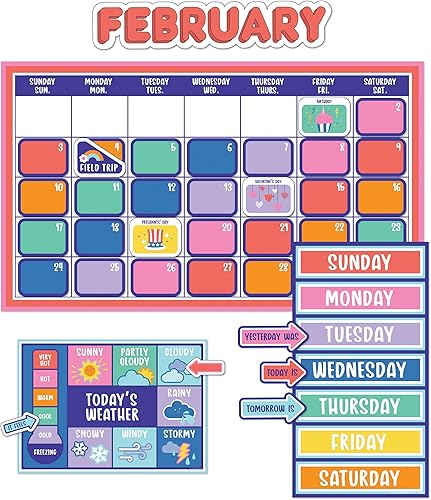 Vista 49 de Carson Dellosa Happy Place - Juego de 139 piezas de calendario español, encabezados mensuales, vacaciones, cubiertas de números, estaciones, clima