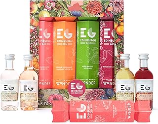 Gin Crackers by Edinburgh Gin - Flavoured Gin Gift Set, Christmas Crackers Luxury 4x 5cl Orange Gin, Apple Gin, Rhubarb and Ginger Gin, Mulled Christmas Gin - Mini Alcohol Selection, Christmas Gifts