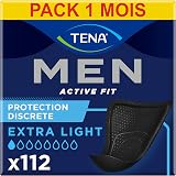 TENA Men Protections Absorbantes Extra Light Incontinence Homme - Pour Fuites Urinaires Légères - 112 Protections (Pack 1 Mois) - 1