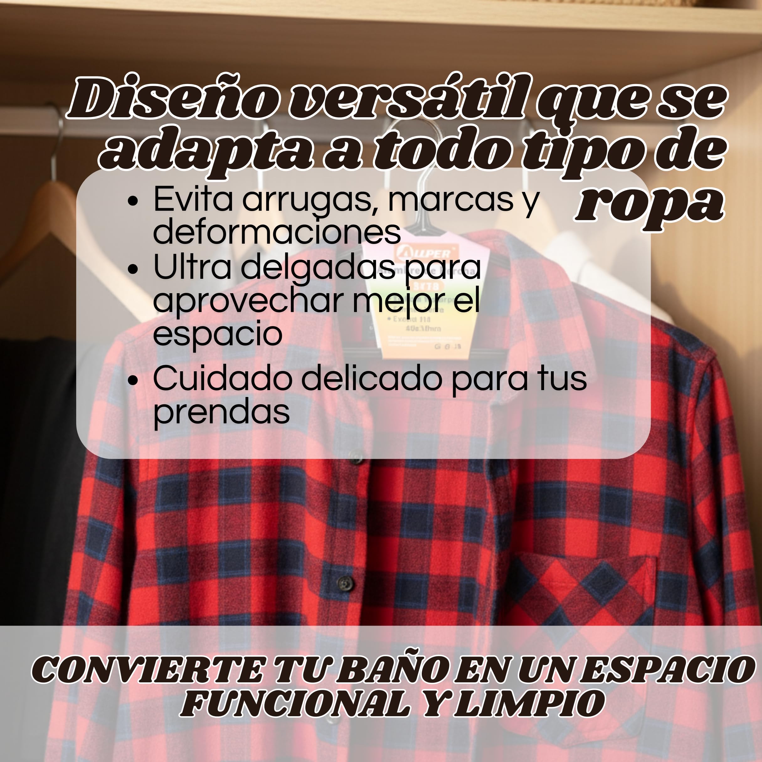 Weida | Paquete de 50 Perchas metálicas Antideslizantes | Recubrimiento de Goma Suave, Delgadas y Resistentes |Ideal para Pantalón, Camisa, Traje |40.5X 19.5 cm (Negro)