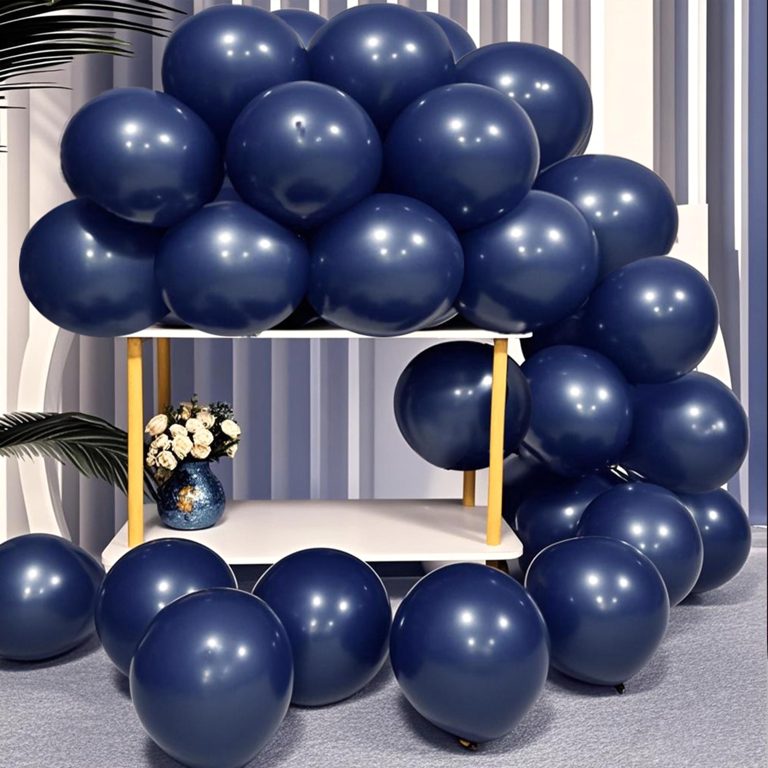 Firomi Navy Blue Balloons 12-inch 100 Pack Big Round Helium Dark Blue Thicken Latex Balloon for Wedding Birthday Graduation Party Backdrop Decorations