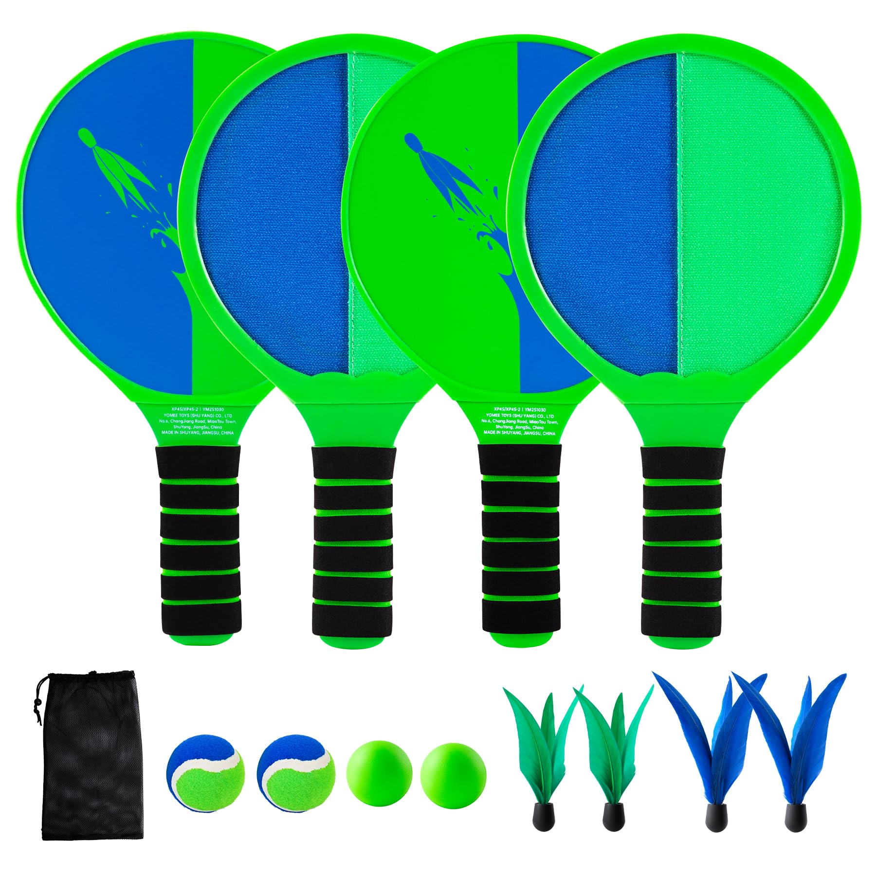 U&C Planet Beachball Set Paddle Ball Game Toss and Catch ball Set Velcro Catch Game 2 Side-Play for Children&Family Paddles&Balls Play Toys for Garden Beach Party (2 SET)