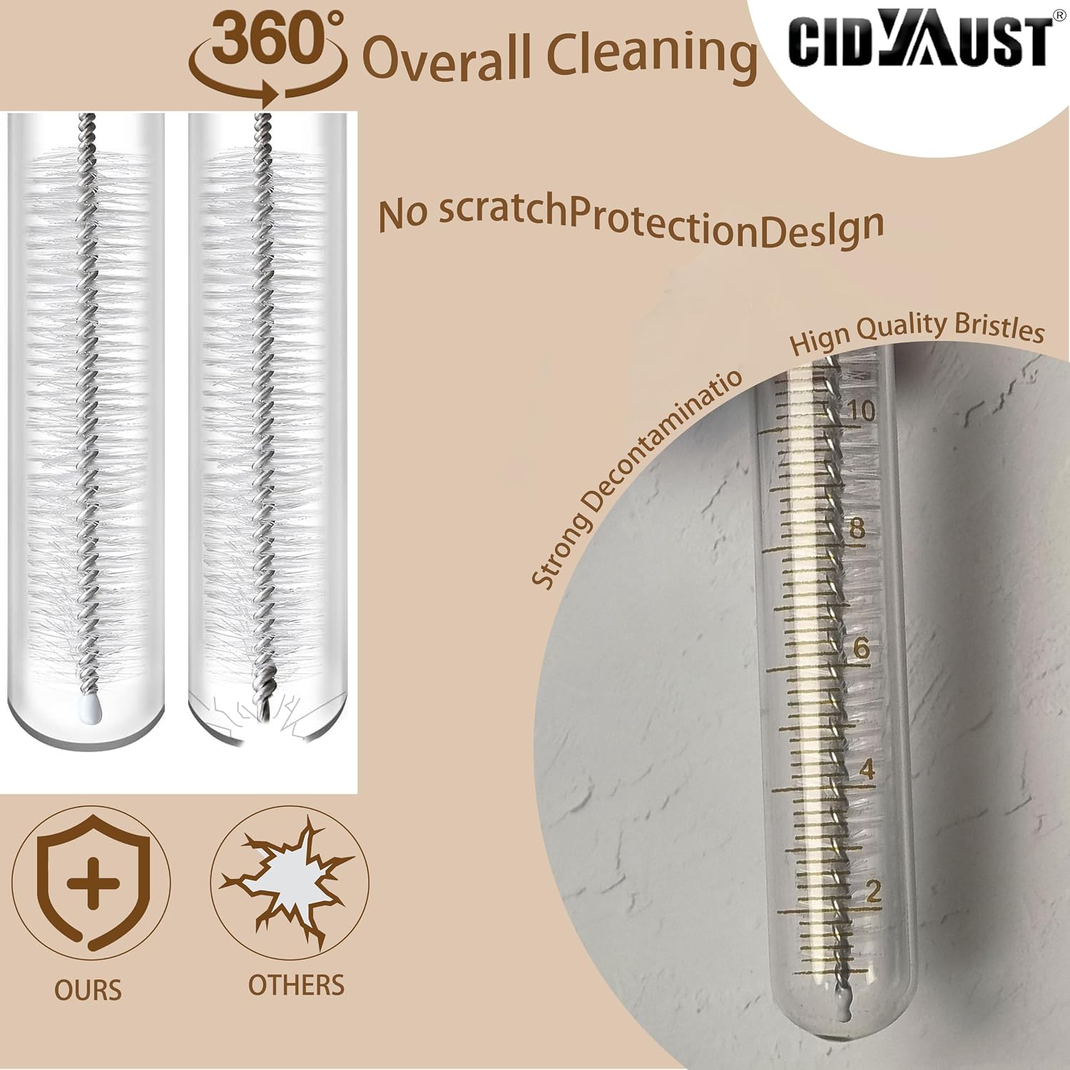 ClDYAUST Straw Cleaner Brush for Stanley Cup, Straw Cleaning Brush by 304 Stainless Steel and Nylon Bristles, Straw Brush for Baby Bottles, Glass/Silicone Straws or Hummingbird Feeders.