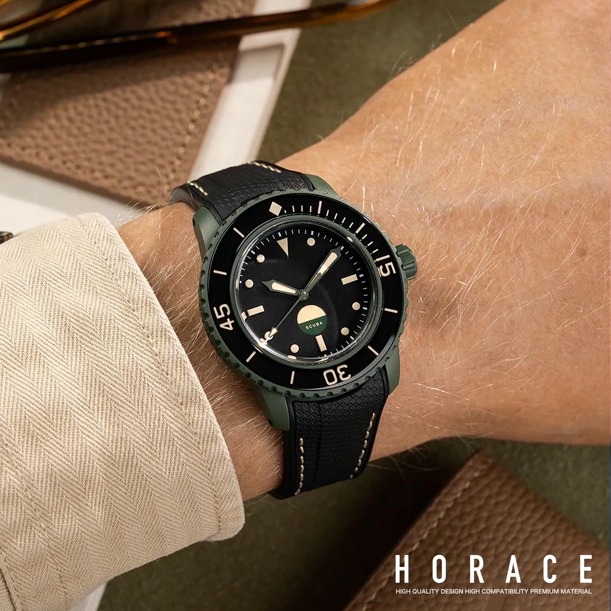 HORACE Correa de reloj de 22 mm en Silicona Líquida – Compatible con Blancpain x Swatch Scuba Fifty Fathoms – Kit de montaje incluido