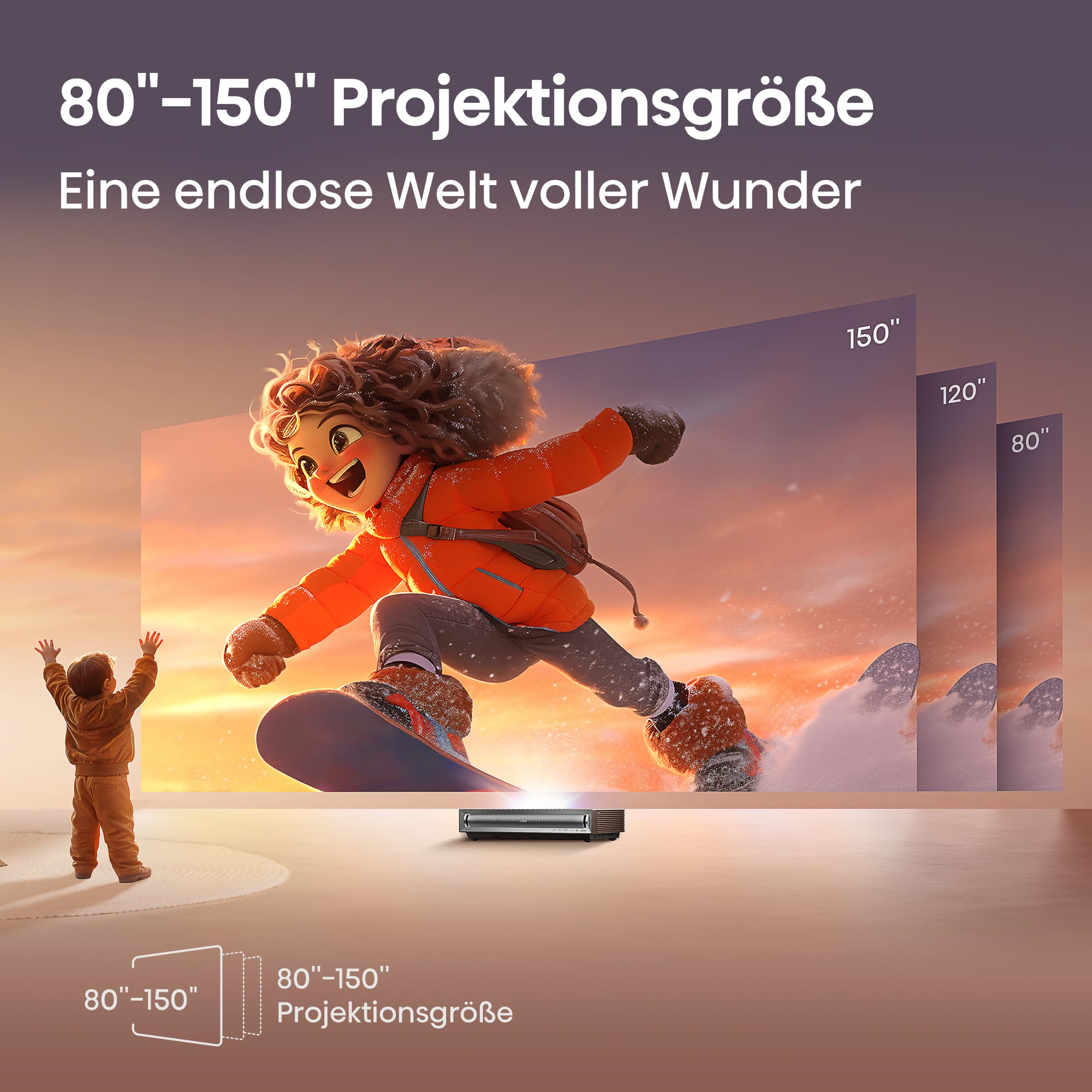 Hisense PX3-PRO 4K Smart Laser Projektor/Ultrakurzdistanzbeamer/ 80''-150‘‘ Projektionsgröße/Hisense LPU Technologie/Dolby Vision.Atmos/Xbox-Zertifiziert/ 3000 ANSI Lumen/Erweitertes Farbspektrum
