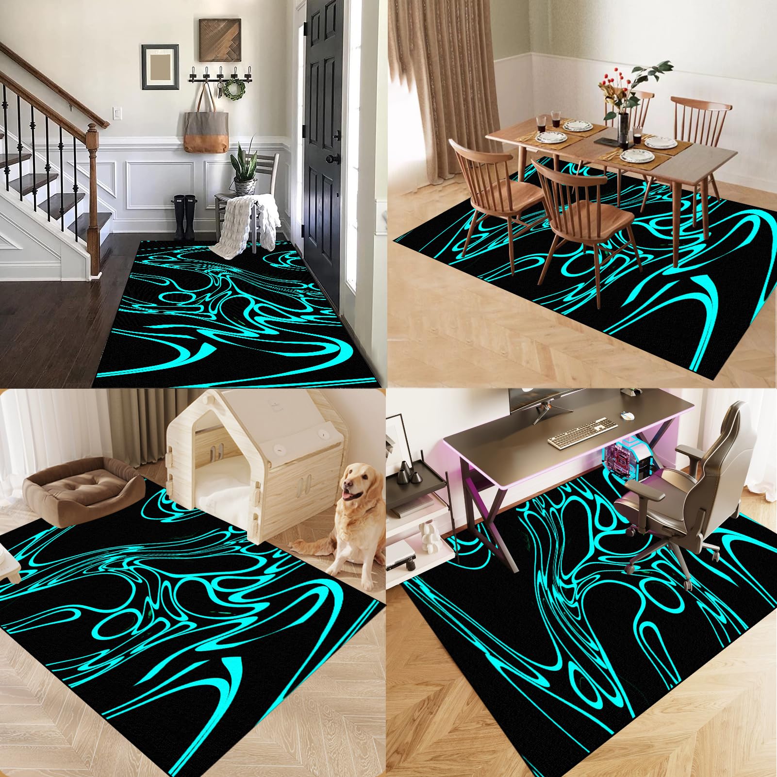 Dywan Krzesło Gamingowe, Ochraniacz Podłogi Wózki Inwalidzkie Biuro, Mata Ochronna Na Podłogi, Antypoślizgowa Mata Do Komputera Gry Na Podłogę 160 x 230 cm
