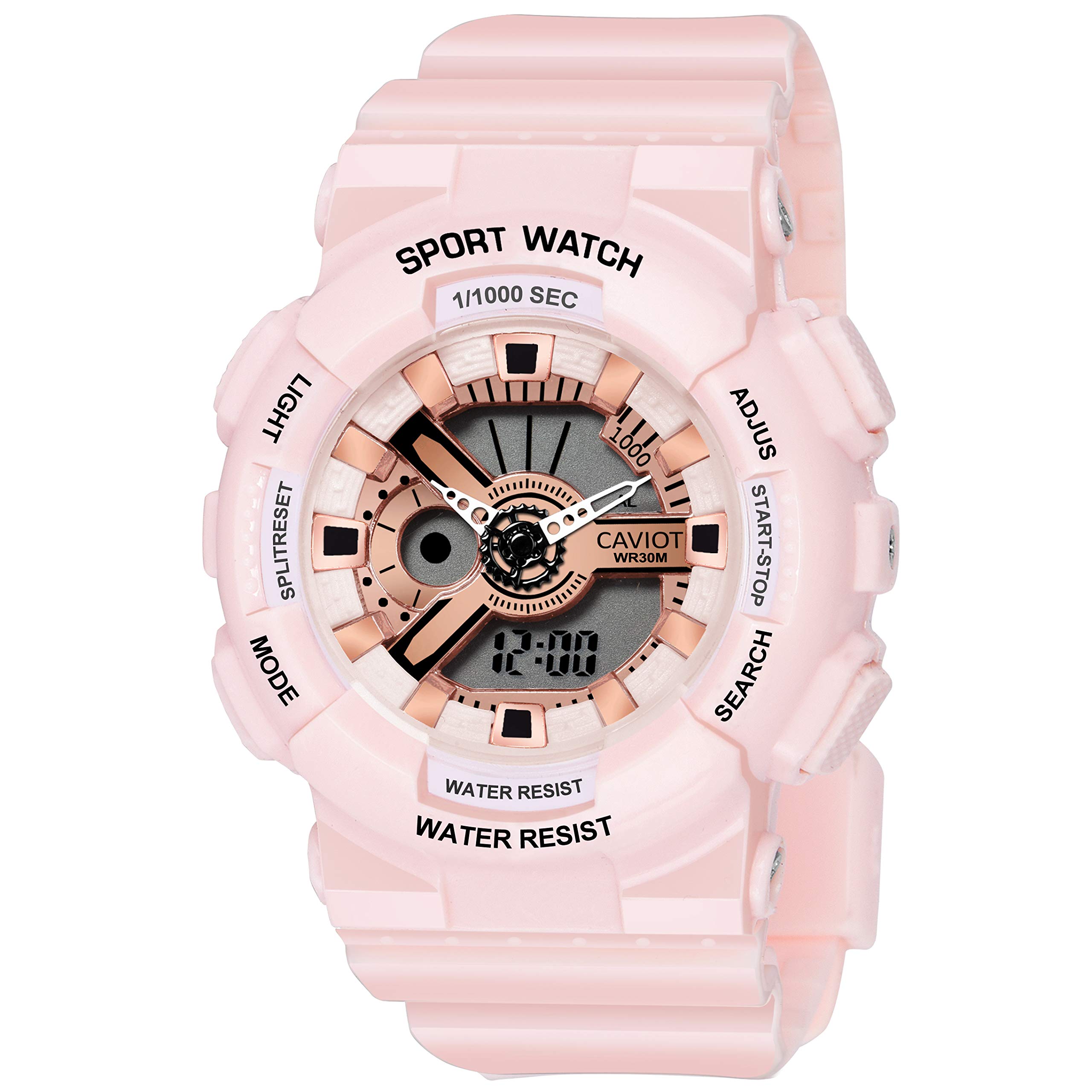CAVIOT Multi Function Analogue - Digital Women Watch (Multicolour Dial Pink Colored Strap) (B083R7LLS3) Amazon Price History, Amazon Price Tracker