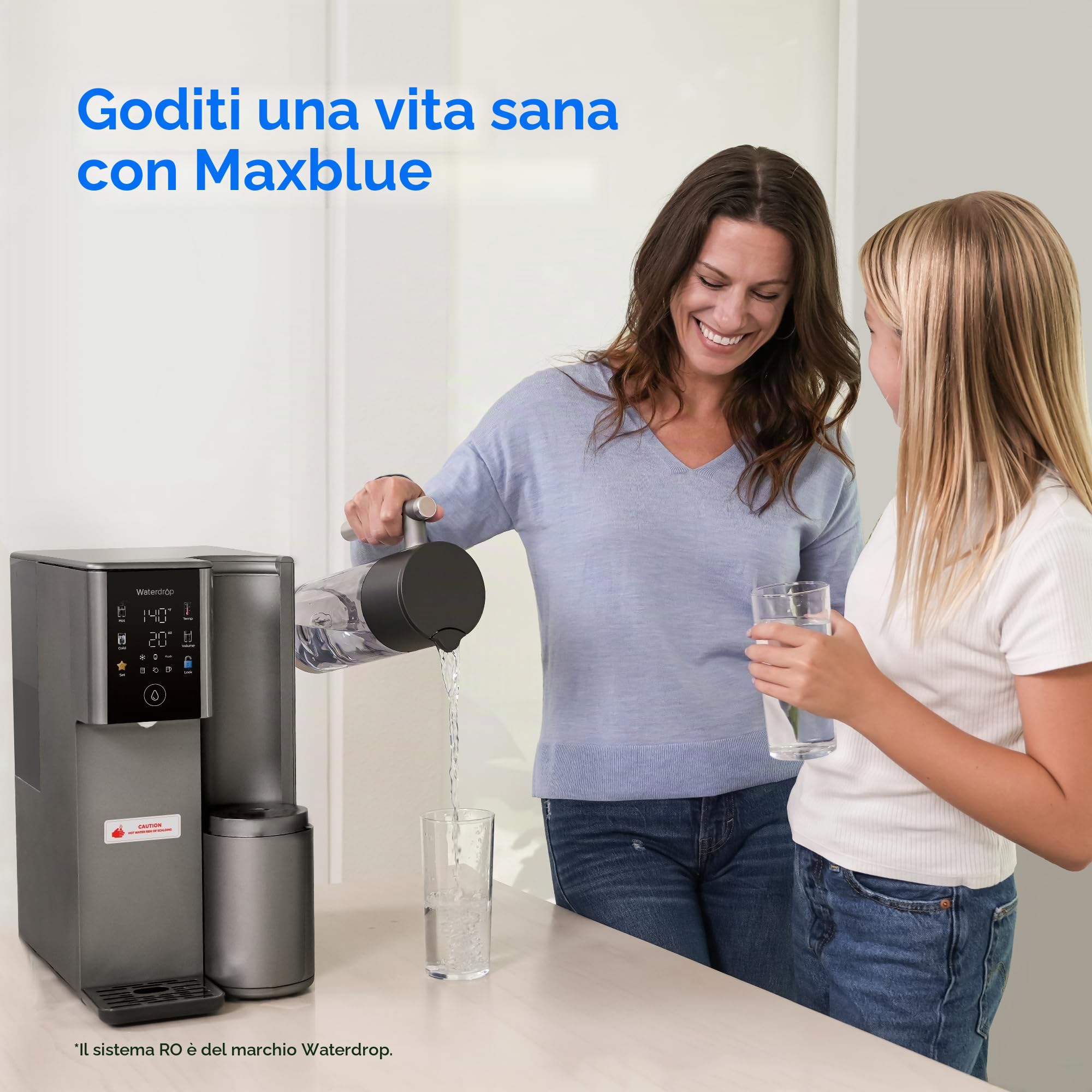 Maxblue MB-PWD Serbatoio di Acqua Pura per il Sistema a Osmosi Inversa da Banco WD-A2, Serbatoio di Acqua Pura Portatile, Senza BPA, 1,1L
