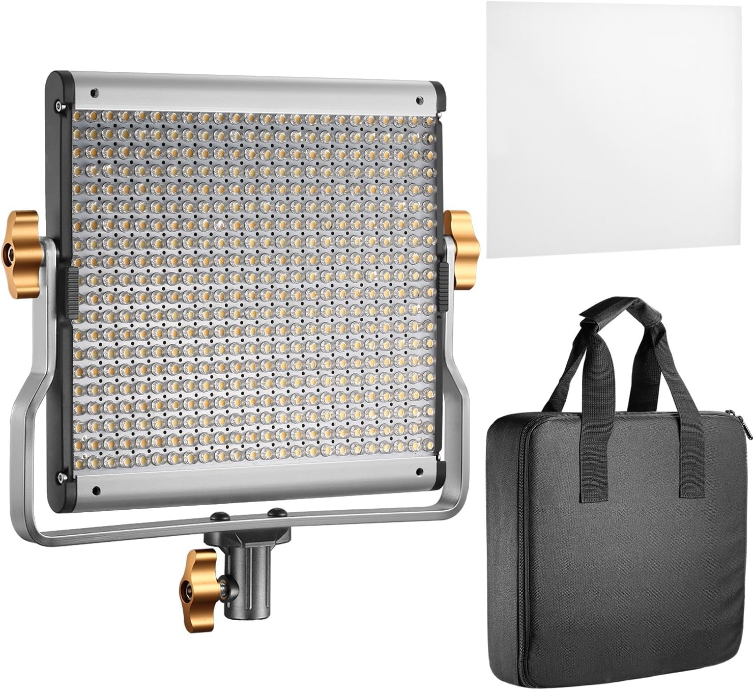 Neewer LED Video Light Bi-colore Regolabile con Staffa U Kit per Studio, Ripresa Video YouTube, 480 LED Lampadine, 3200-5600K, CRI 96+ (Spina EU)