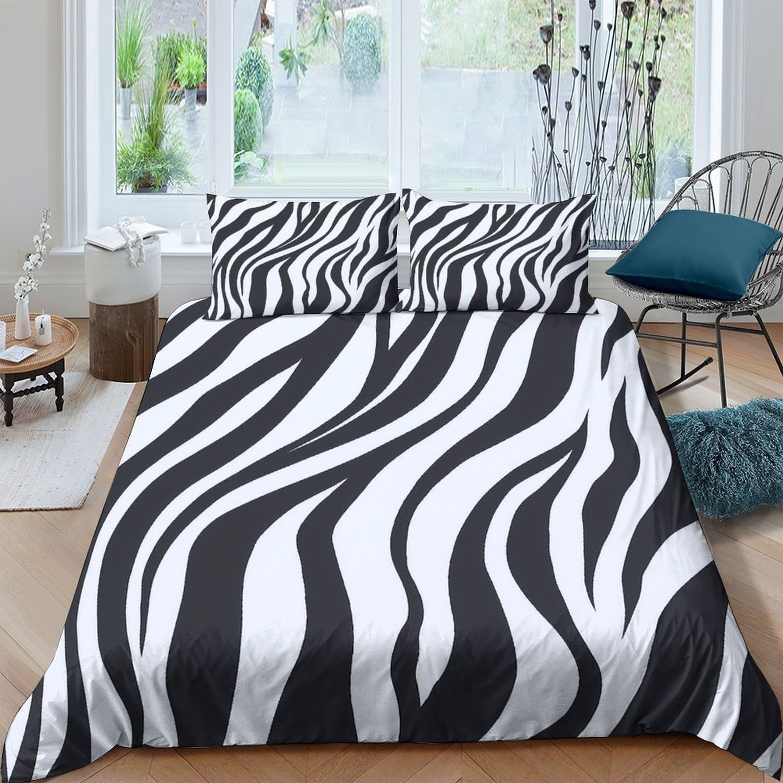Ctjqhvkz Style-5 3D Printed Zebra Stripe Fitted Sheet Microfiber Soft Decorative Wild Animal Bed Cover Bedroom Dorm Single（135X200cm）