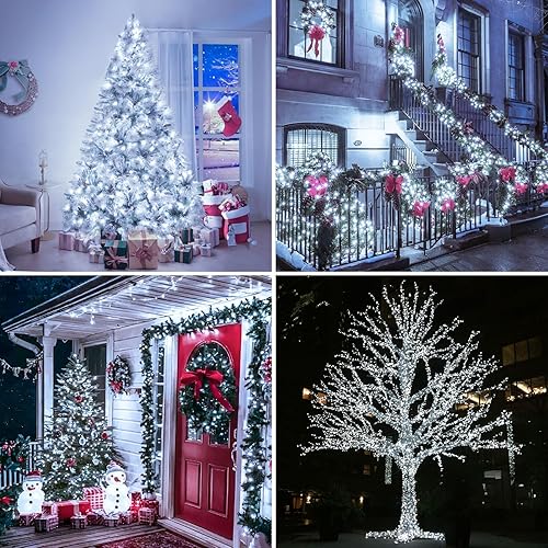 Miniatura 7 de Luces parpadeantes de Navidad, 206 pies, 600 luces LED para exteriores, IP65 impermeable, 8 modos, sincronización de enchufe y funciones de memoria,