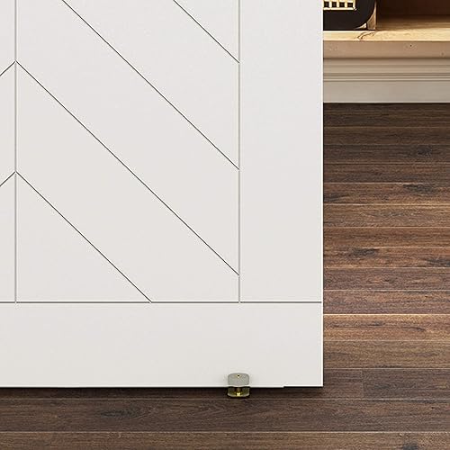 Miniatura 2 de National Hardware N700-113 - Guía de suelo doble para puerta corrediza interior de granero, 1 34 pulgadas, oro cepillado (paquete de 2)